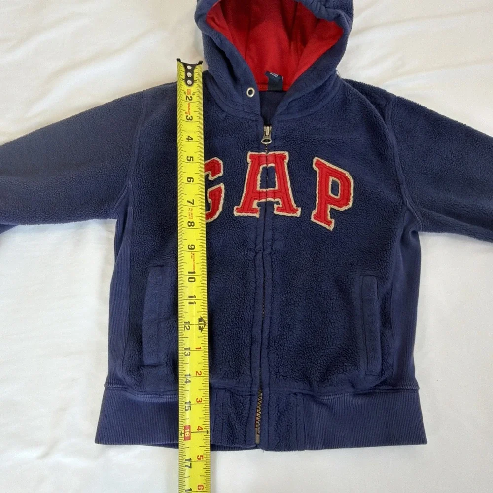 Gap Fleece Zippered Hooded Sweatshirt Hoodie Size‎ 4T Blue Red